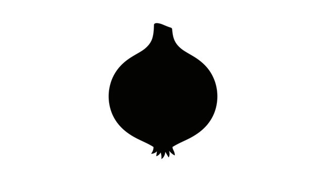 Round onion bulb vegetable silhouette