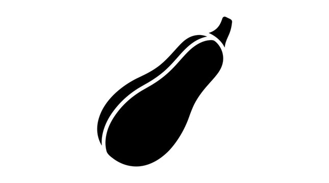 Single silhouette of a butternut squash or zucchini.