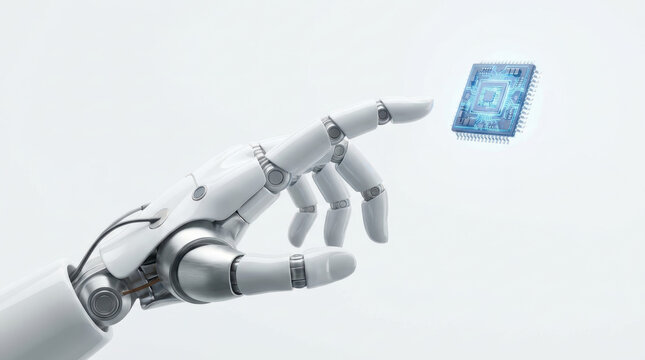 Robot hand semiconductor chip shortages automation technology artificial intelligence digital