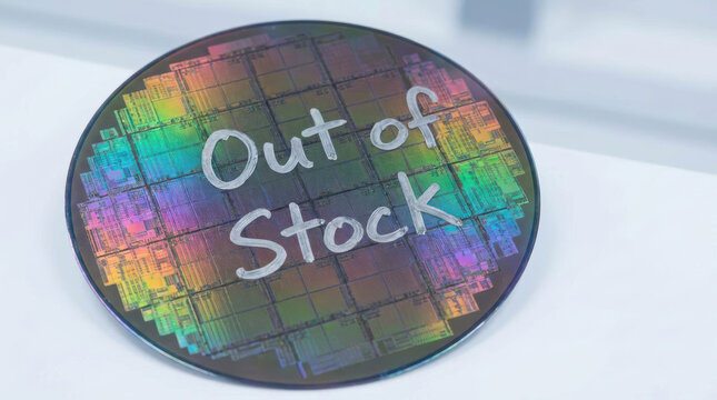 Semiconductor chip shortages out of stock wafer silicon microchip shortage supply chain inventory shortage processor electronics production market