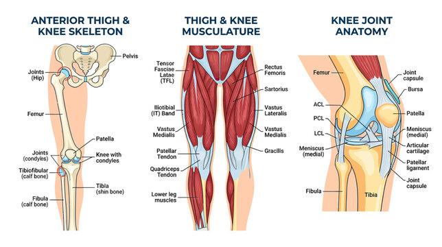 Anatomy of the Human Thigh and Knee: Skeleton, Muscles, and Joint