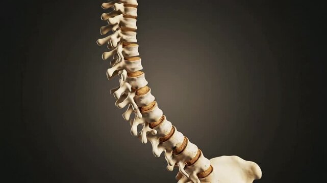 Rotating Detailed Human Spine and Pelvis | Anatomical Medical 3D Animation