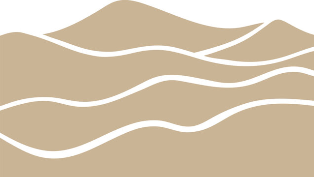 Wavy beige sand dune pattern landscape illustration