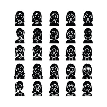 user avatar emoji sticker cute girl icon