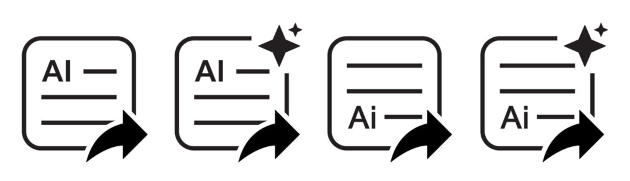 Ai prompt text generate share icon, vector illustration