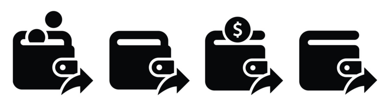 Money wallet share icon, vector illustration