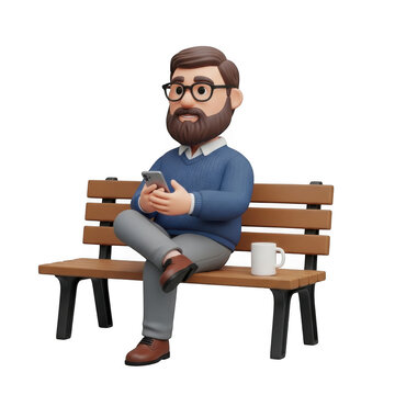 Man sitting pensively on a park bench