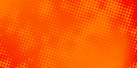 Dots halftone orange color pattern gradient texture with technology digital background. Dots pop art comics with summer background. modern orange dotted © Rizki