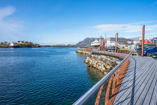View to a pier in Br?nn?ysund, Norway