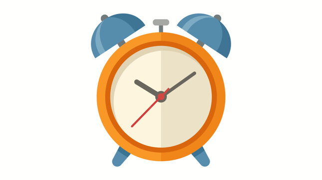 Alarm clock with an orange face and blue bells stands as a classic symbol of time management and punctuality in daily life routines.