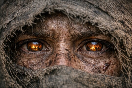 A close-up shot of a person wearing a hood, providing anonymity and concealment
