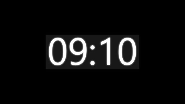 Sustainable 10 minutes Countdown timer, 600 to 0 seconds Simple countdown timer fast speed. 4k regulation.