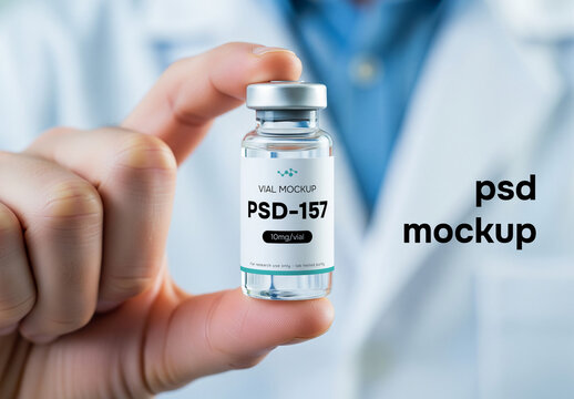 Close-up of a peptide vial