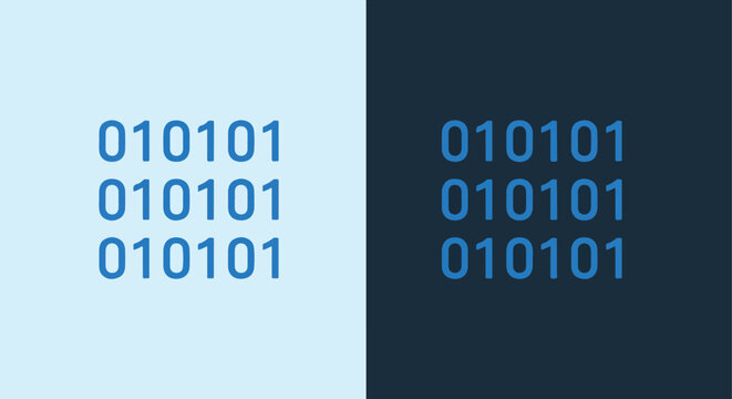 Binary code data flow vector icon set: Glyph and solid icon set - Icon vector - Editable line icons. Vector illustration