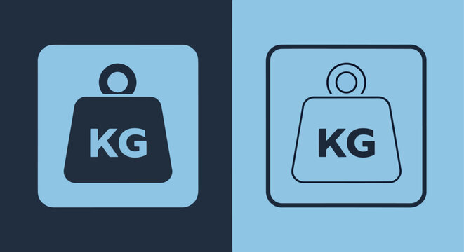 Weight kg measurement vector icon set: Icon set - Minimalist, flat icon, outline, glyph, linear, clipart, sticker 