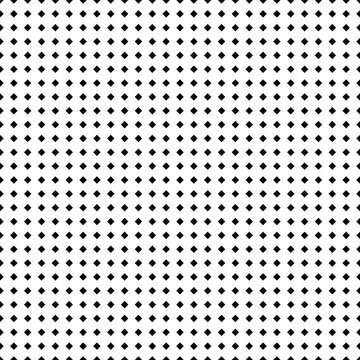 Minimalist black diamond pattern on white background, seamless geometric grid vector, abstract repeating polka dot texture for modern graphic design