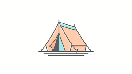 Colorful camping tent illustration for outdoor adventures. © Mubari