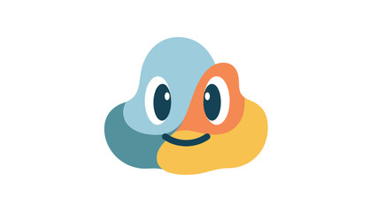 Fototapeta premium Playful Whimsical Cloud Character Illustration, Modern Graphic Design, Digital Artwork, Vibrant Colors, Creative Environment