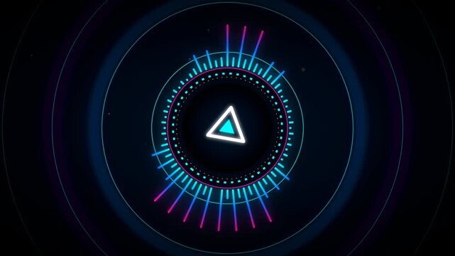 Abstract audio equalizer animation, vibrant sound wave visualization, digital music spectrum, modern technology background for events and presentations