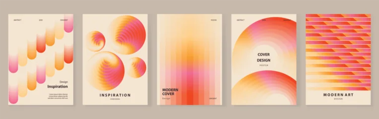 Abstract pastel gradient poster templates vector set. Peach, pink and orange fluid shapes, soft spheres, blurred light and wavy patterns for modern cover, flyer, banner and wall art design. © TWINS DESIGN STUDIO