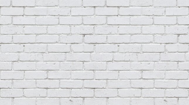 Aged White and Gray Brick Wall Texture Background with Weathered Cement Surface and Rustic Architectural Pattern