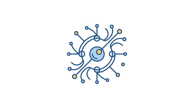 Digital circuit node network circular logo