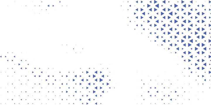 Vector blue and white geometric halftone background pattern with abstract triangles and bowtie shapes.