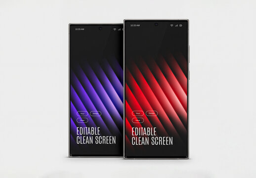 Dual Smartphone Screen Mockup