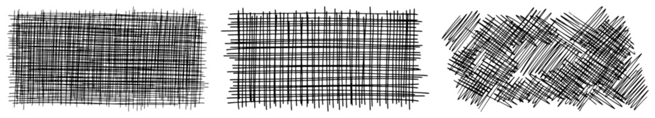 Fototapeta premium Dense cross hatching textures for shading and backgrounds in hand drawn pen style