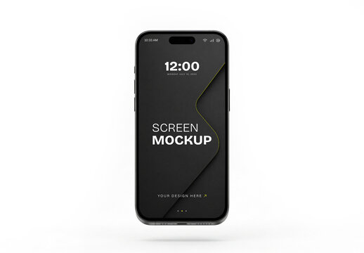 Minimal Floating Smartphone Screen Mockup