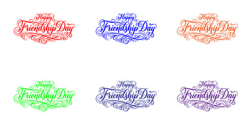 Happy friendship day typography vibrant calligraphy designs for celebrations social media © TOWN
