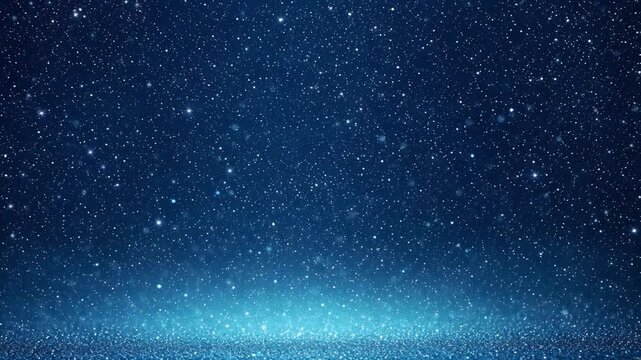 Sparkling blue gradient background with glowing light particles and stars