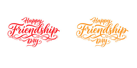 Celebrating happy friendship day elegant calligraphy designs for cards and social media © TOWN