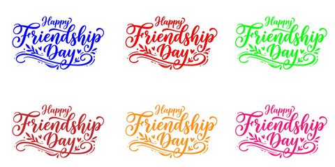 Happy friendship day vibrant calligraphy designs for celebrations and social media posts © TOWN