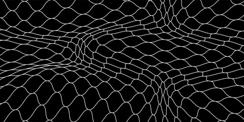 Fishing or netball. Repeating hexagon pattern. Black wired mesh texture isolated on a white background. Metallic or fabric fence, cage or lattice structure. Vector graphic illustration. © Haikal