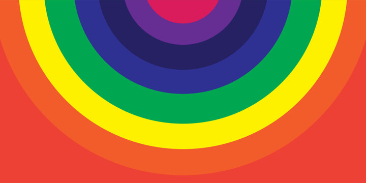 Colorful semicircle rainbow pattern background