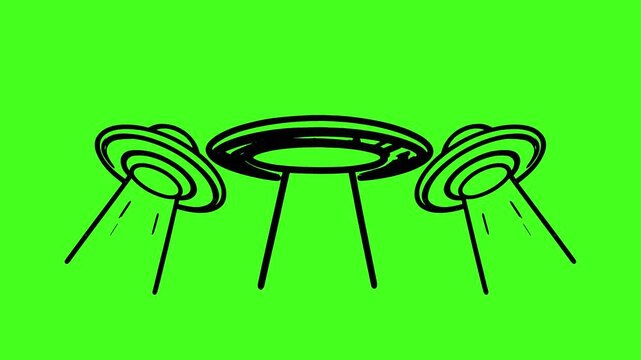 World UFO Day animation video on green screen