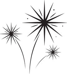 Fototapeta premium Versatile black and white firework explosions designed for various graphic projects needing a celebratory touch