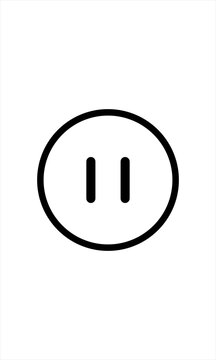 Black pause button icon vector illustration isolated on white background