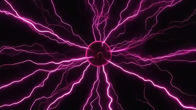 Pink plasma ball with electric energy tendrils