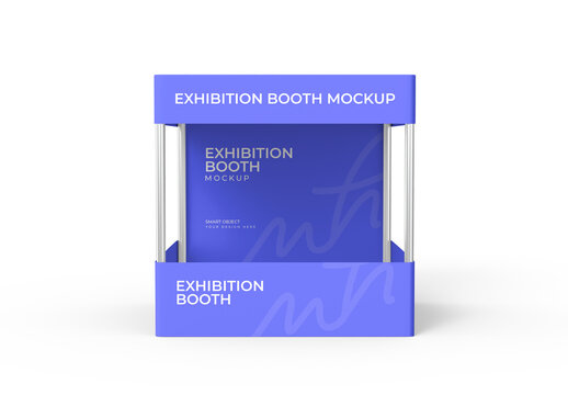 Modern Exhibition Booth Front View Mockup