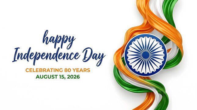 Happy Independence Day celebration with Ashoka Chakra design