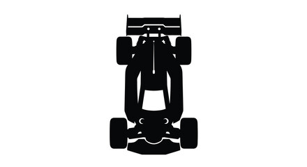 Fototapeta premium Formula one racing car silhouette against a white background
