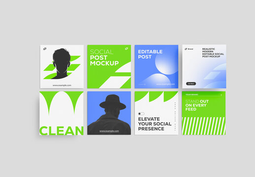 Social Media Post Mockup Set