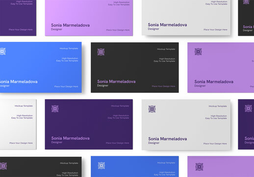 Multiple Business Card Mockup Set for Branding