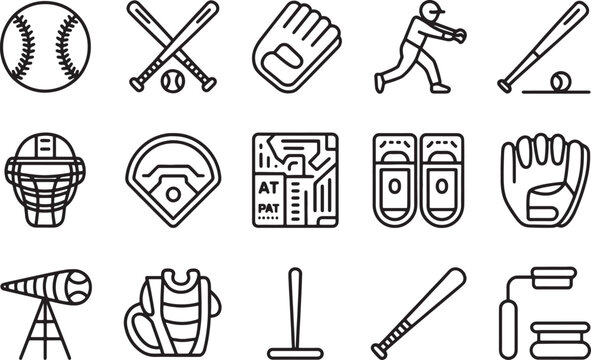 Baseball Equipment and Accessories Including Gloves, Bats, and Scoreboards Featuring Bat, Glove, Catcher with Helmet