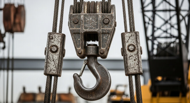 Heavy Duty Crane Hook and Pulley System Detail
