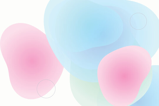 Abstract fluid gradients with soft pink, blue, and green translucent shapes soft pink light blue