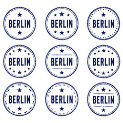 Obraz premium Berlin stamp set. Seal set with city name on a white background