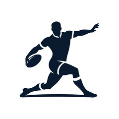 Obraz premium Rugby Player Silhouette SVG | Rugby Athlete Vector Clipart